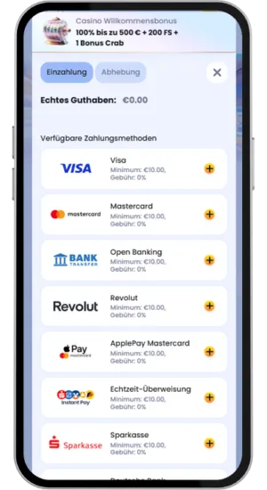 Sweet Bonanza How To - Einzahlung
